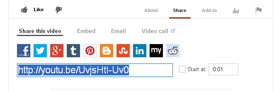 Share YouTube video in your blog
