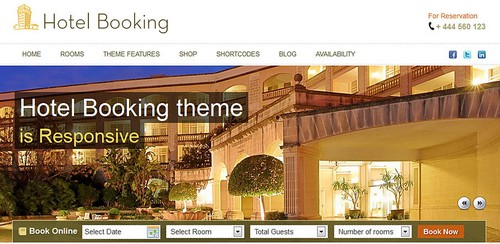 Hotel booking WordPress theme