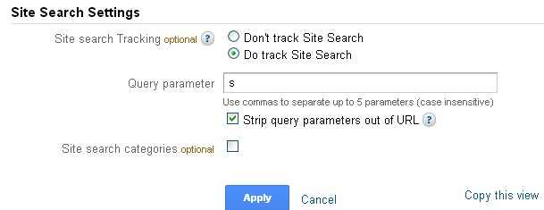 track site search with Google Analytics