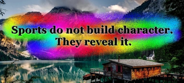 Sports do not build character. They reveal it.